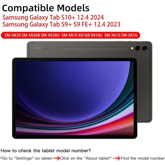 Backlit Keyboard Case with Trackpad for S9 FE+ S9 FE Plus S9 Plus/S9+ 12.4" 2023 - Picture 7 of 7